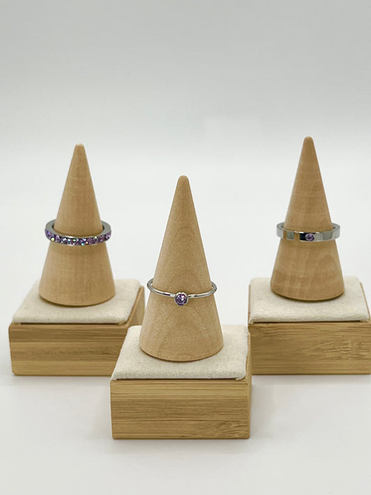 February GemStack Rings Amethyst Silver
