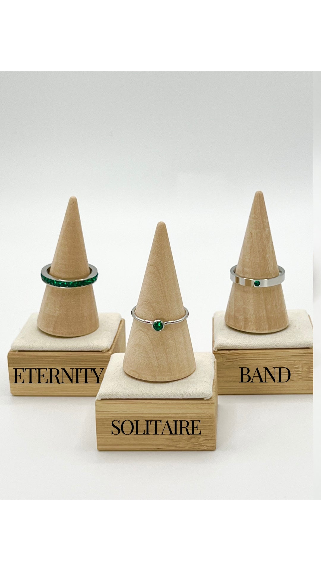 May GemStack Rings Emerald Silver