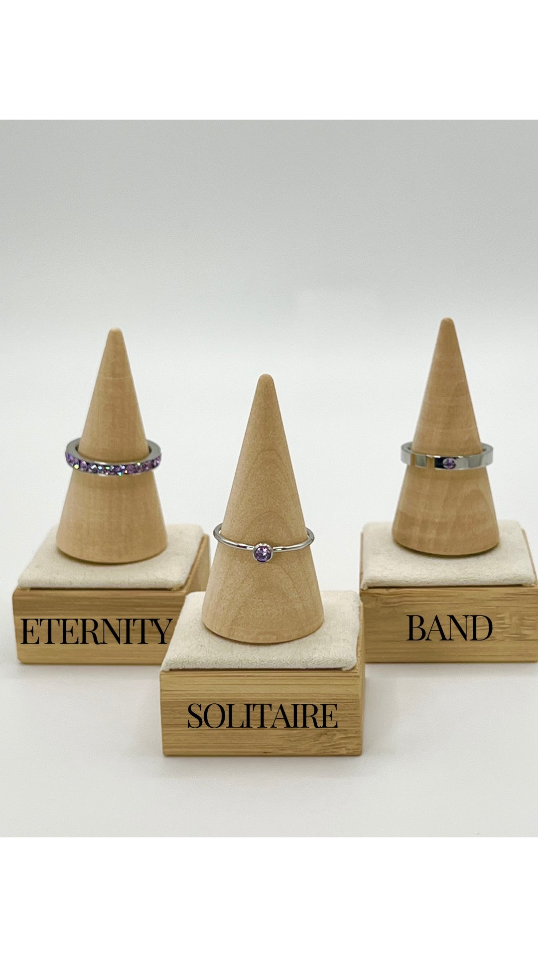 February GemStack Rings Amethyst Silver