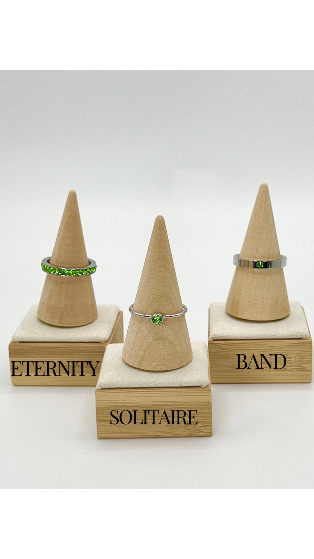 August GemStack Rings Peridot Silver