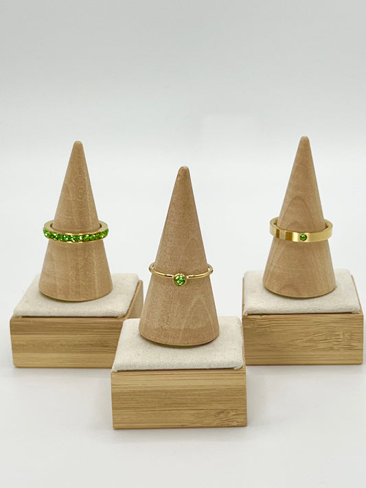 August GemStack Rings Peridot Gold