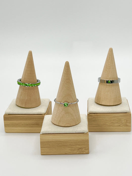 August GemStack Rings Peridot Silver