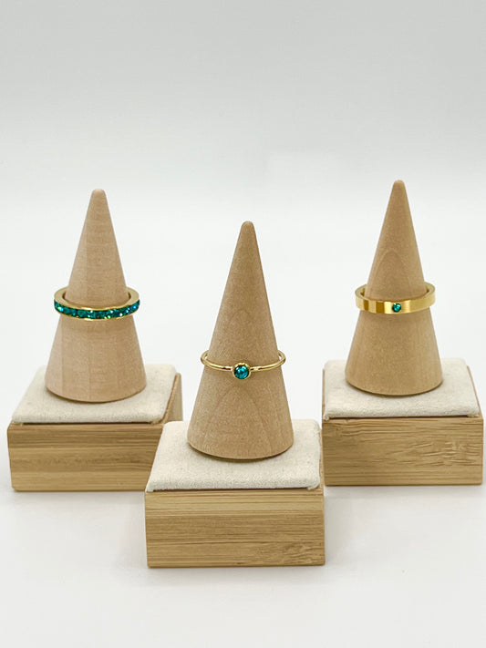 December GemStack Rings BlueZircon Gold