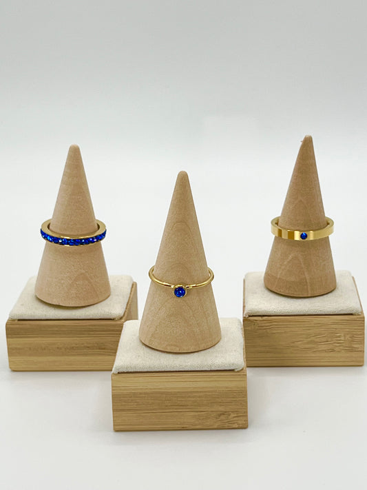 September GemStack Rings Sapphire Gold