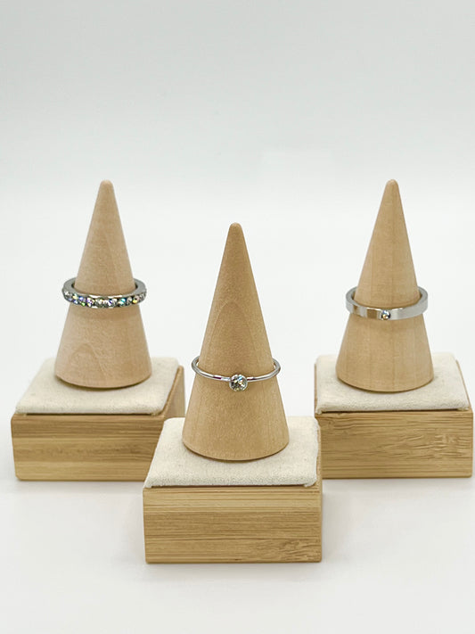 April GemStack Rings Diamond Silver
