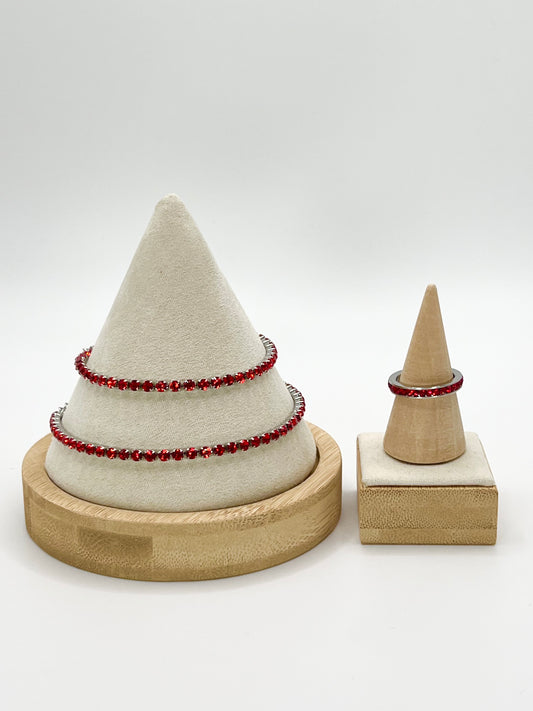 July Mini GemStack Ruby Silver