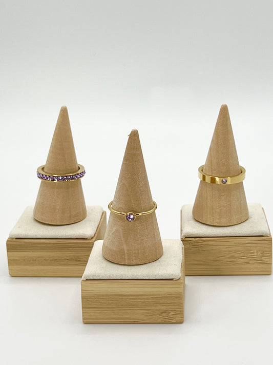 February GemStack Rings Amethyst Gold