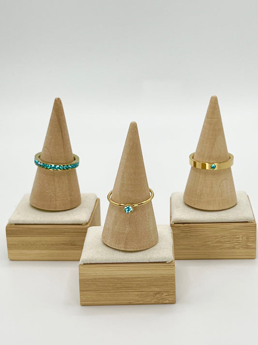 March GemStack Rings Aquamarine Gold