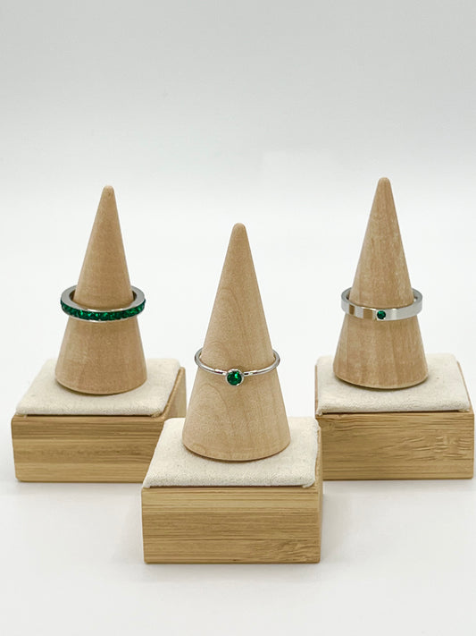 May GemStack Rings Emerald Silver
