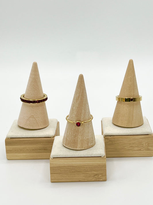 January GemStack Rings Garnet Gold
