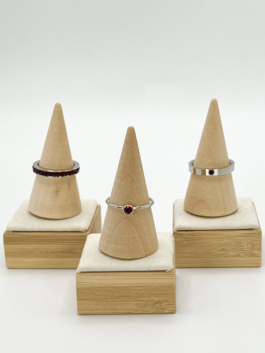 January GemStack Rings Garnet Silver
